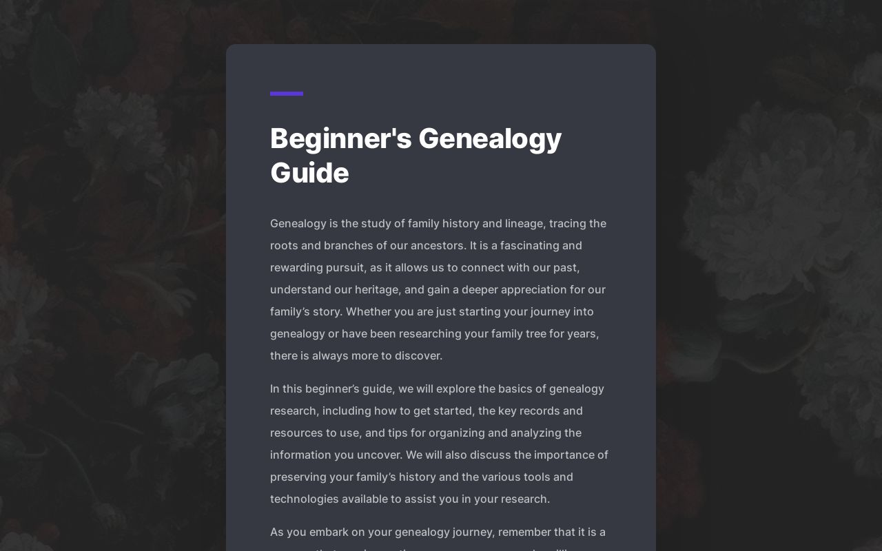 Featured Families – A Genealogy Journey